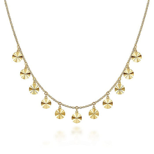 Gabriel & Co. NK6556Y4JJJ 14K Yellow Gold Disc Drops Necklace