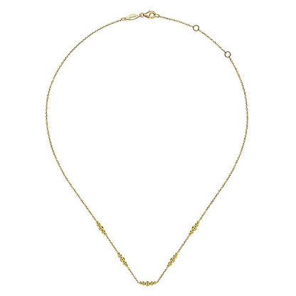 Gabriel & Co. NK6559Y4JJJ 14K Yellow Gold Graduated Bujukan Bead Station Necklace