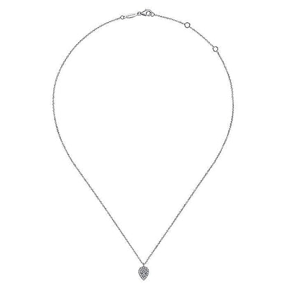Gabriel & Co. NK6586W45JJ 14K White Gold Inverted Teardrop Diamond Pendant Necklace