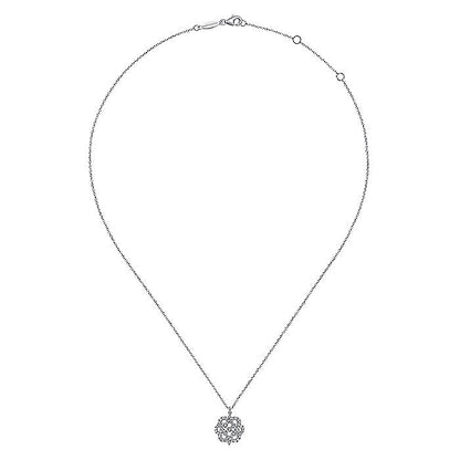 Gabriel & Co. NK6599W45JJ 14K White Gold Celtic Knot Diamond Pendant Necklace