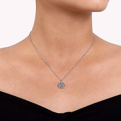 Gabriel & Co. NK6599W45JJ 14K White Gold Celtic Knot Diamond Pendant Necklace