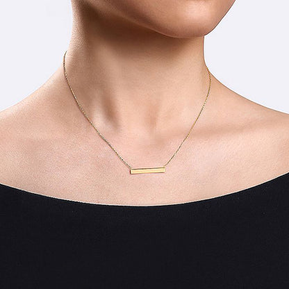 Gabriel & Co. NK6600Y4JJJ 14K Yellow Gold Smooth Bar Necklace