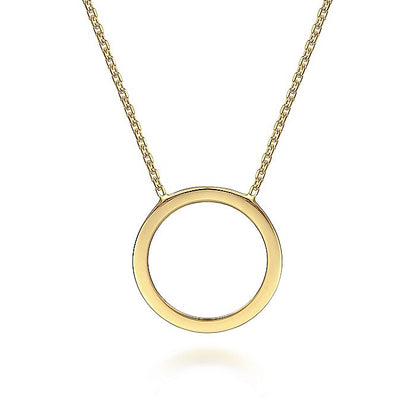 Gabriel & Co. NK6603Y4JJJ 14K Yellow Gold Open Circle Pendant Necklace