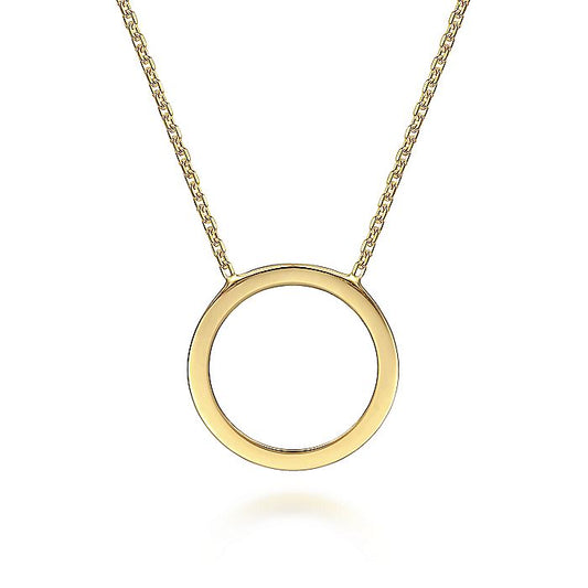Gabriel & Co. NK6603Y4JJJ 14K Yellow Gold Open Circle Pendant Necklace