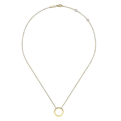 Gabriel & Co. NK6603Y4JJJ 14K Yellow Gold Open Circle Pendant Necklace