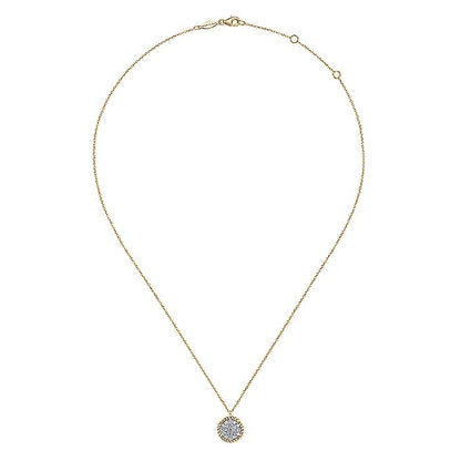 Gabriel & Co. NK6623Y45JJ 14K Yellow Gold Diamond Pave' twisted Rope Halo Necklace