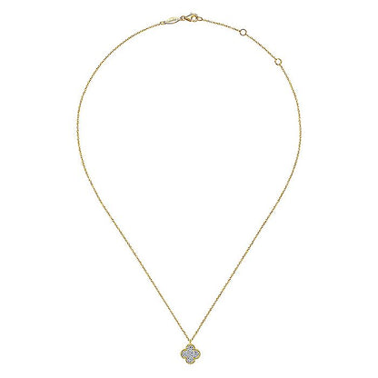 Gabriel & Co. NK6625Y45JJ 14K Yellow Gold Diamond Pendant Necklace