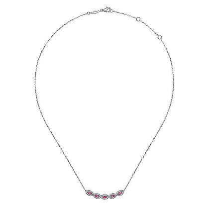 Gabriel & Co. NK6628W45RA 14K White Gold Diamond and Ruby Necklace