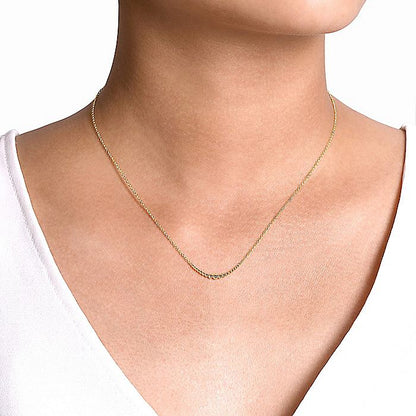 Gabriel & Co. NK6637Y4JJJ 14K Yellow Gold Graduating Bujukan Bead Curved Bar Necklace