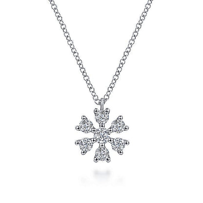 Gabriel & Co. NK6645W45JJ 14K White Gold Diamond Pendant Necklace