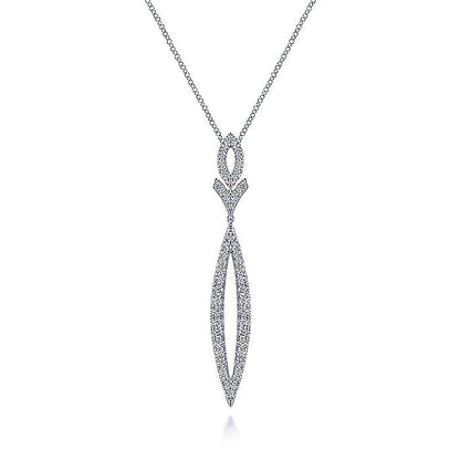 Gabriel & Co. NK6652W45JJ 14K White Gold Diamond Lariat Necklace