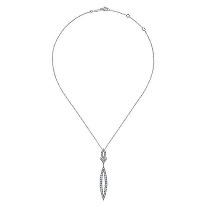 Gabriel & Co. NK6652W45JJ 14K White Gold Diamond Lariat Necklace