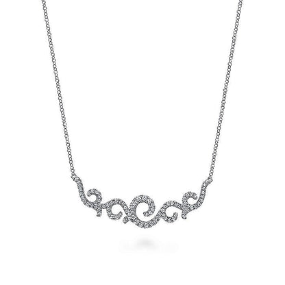 Gabriel & Co. NK6676W45JJ Vintage 14K White Gold Diamond Necklace