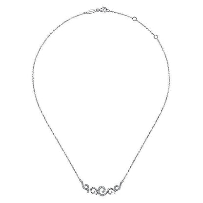 Gabriel & Co. NK6676W45JJ Vintage 14K White Gold Diamond Necklace