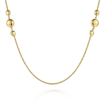 Gabriel & Co. NK6709Y4JJJ 32 inch 14K Yellow Gold Station Necklace