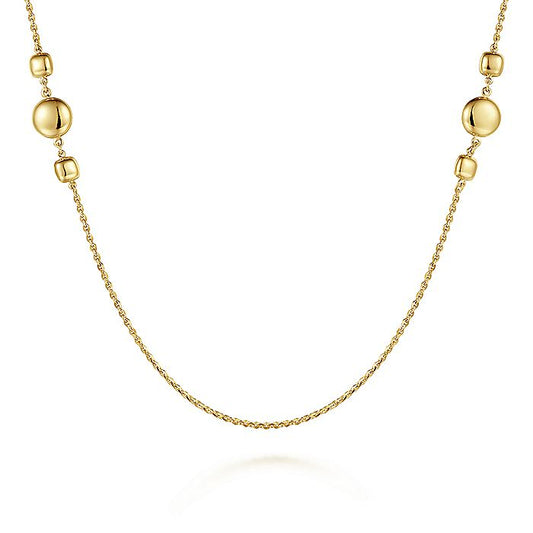 Gabriel & Co. NK6709Y4JJJ 32 inch 14K Yellow Gold Station Necklace