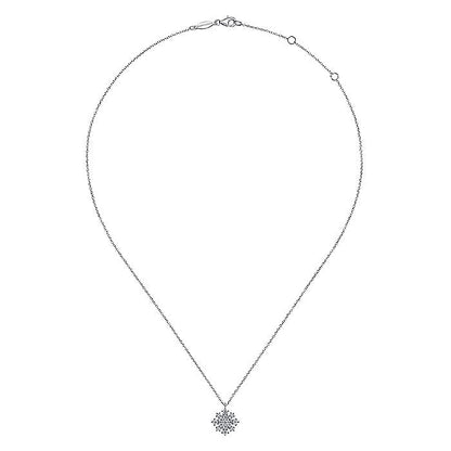 Gabriel & Co. NK6738W45JJ 14K White Gold Diamond Snowflake Pendant Necklace
