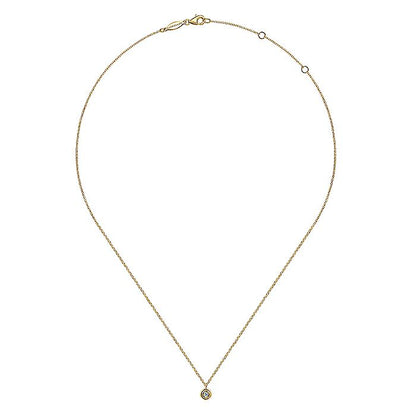 Gabriel & Co. NK6872Y45JJ 14K Yellow Gold Round Diamond Pendant Necklace