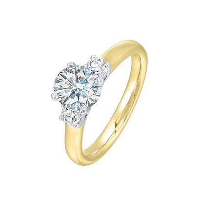 White & Yellow 14K Gold 0.25ct Diamond Engagement Ring
