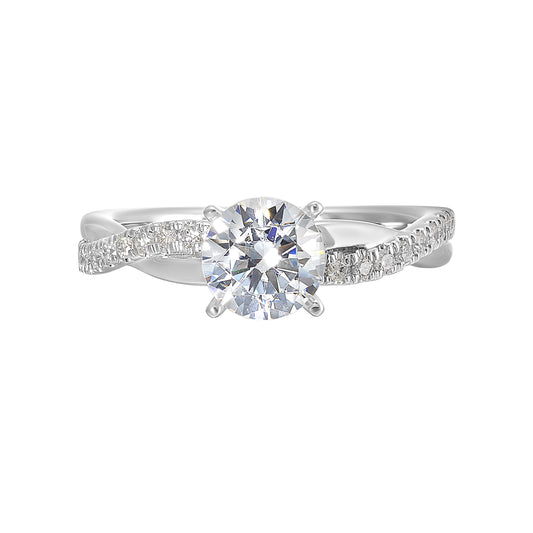 White 14K Gold 0.18ct Diamond Engagement Ring