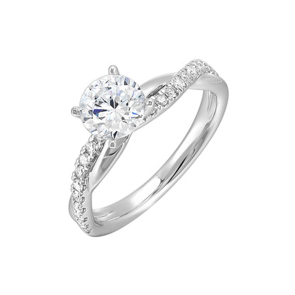 White 14K Gold 0.18ct Diamond Engagement Ring