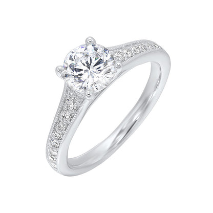 White 14K Gold 0.22ct Diamond Engagement Ring