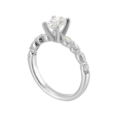 White 14K Gold 0.33ct Diamond Engagement Ring