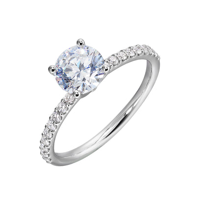 White 14K Gold 0.19ct Diamond Engagement Ring