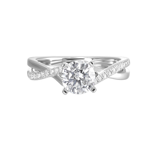 White 14K Gold 0.16ct Diamond Engagement Ring