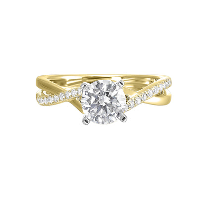 White & Yellow 14K Gold 0.16ct Diamond Engagement Ring