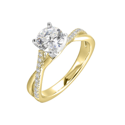 White & Yellow 14K Gold 0.16ct Diamond Engagement Ring