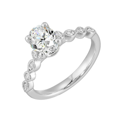 White 14K Gold 0.12ct Diamond Engagement Ring