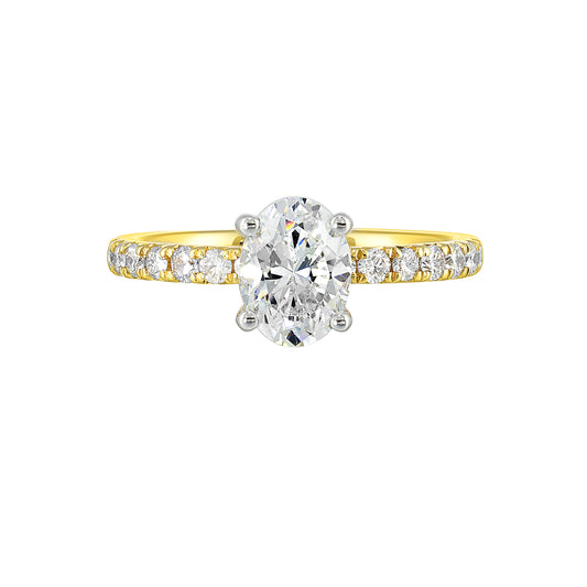 White & Yellow 14K Gold 0.41ct Diamond Engagement Ring
