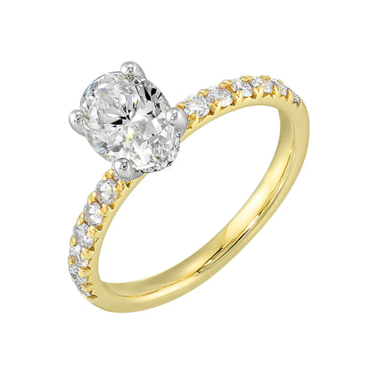 White & Yellow 14K Gold 0.41ct Diamond Engagement Ring