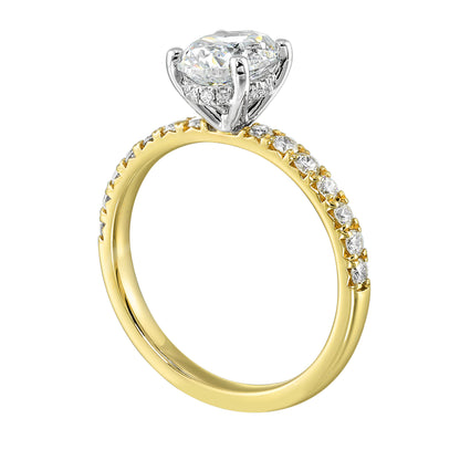 White & Yellow 14K Gold 0.41ct Diamond Engagement Ring