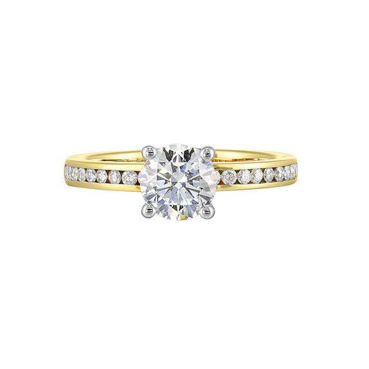 White & Yellow 14K Gold 0.22ct Diamond Engagement Ring