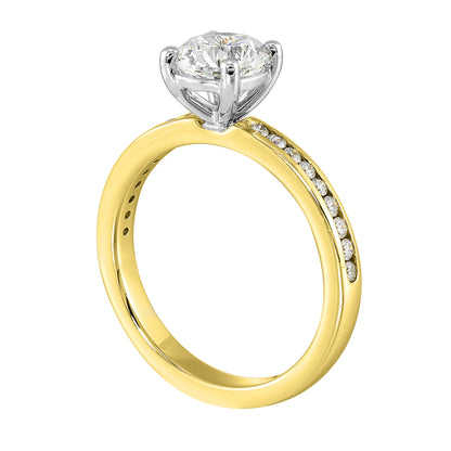 White & Yellow 14K Gold 0.22ct Diamond Engagement Ring