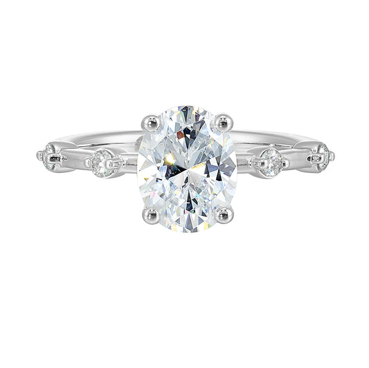 White 14K Gold 0.12ct Diamond Engagement Ring
