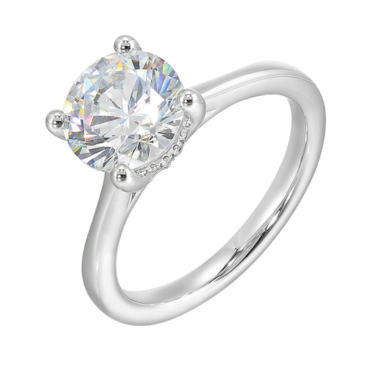 White 14K Gold 0.06ct Diamond Engagement Ring