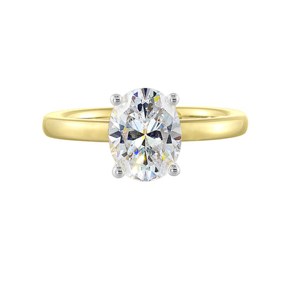 White & Yellow 14K Gold 0.07ct Diamond Engagement Ring