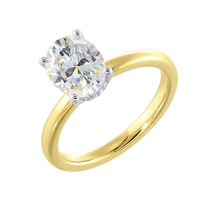 White & Yellow 14K Gold 0.07ct Diamond Engagement Ring