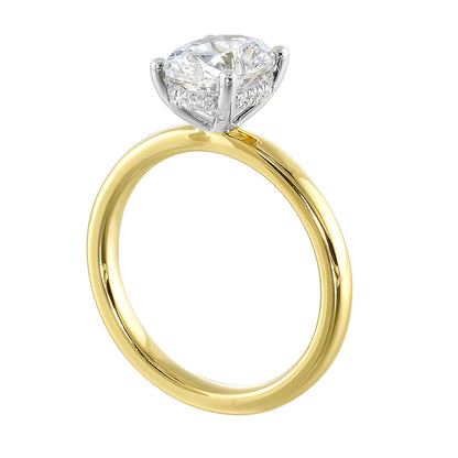 White & Yellow 14K Gold 0.07ct Diamond Engagement Ring