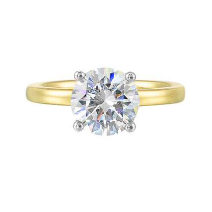 White & Yellow 14K Gold 0.06ct Diamond Engagement Ring