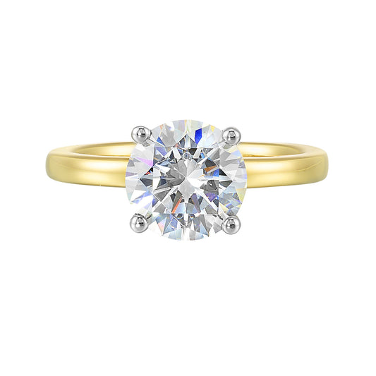White & Yellow 14K Gold 0.06ct Diamond Engagement Ring
