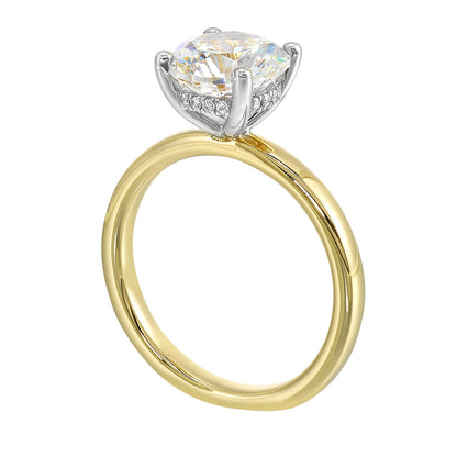 White & Yellow 14K Gold 0.06ct Diamond Engagement Ring