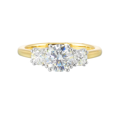 White & Yellow 14K Gold 0.51ct Diamond Engagement Ring