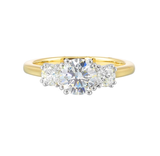 White & Yellow 14K Gold 0.51ct Diamond Engagement Ring