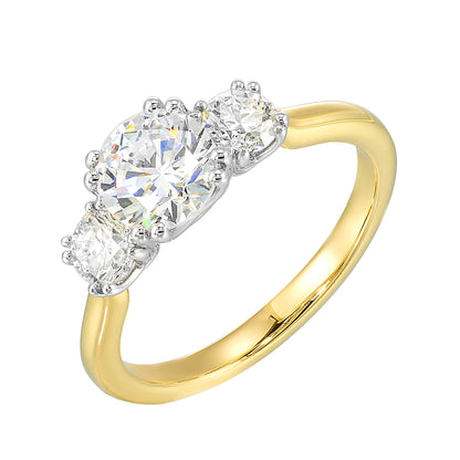 White & Yellow 14K Gold 0.51ct Diamond Engagement Ring