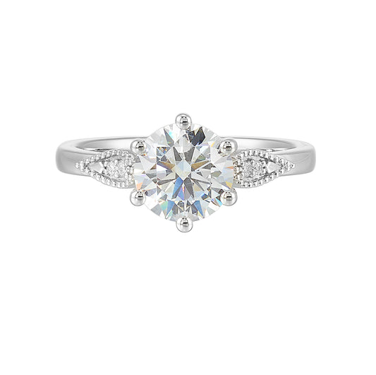 White 14K Gold 0.03ct Diamond Engagement Ring