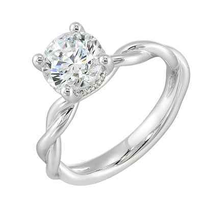 White 14K Gold 0.06ct Diamond Engagement Ring